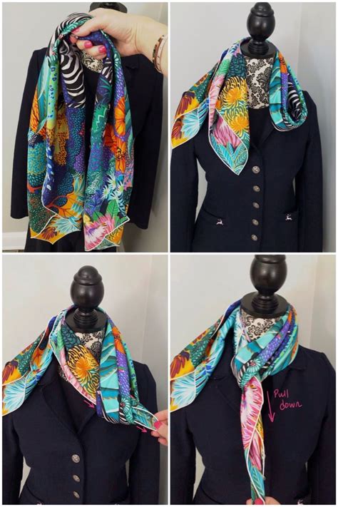 cool ways to wear hermes scarf|Hermes scarf tying instructions.